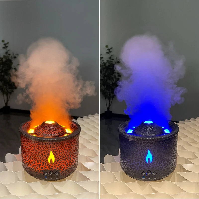 Volcano Fire Flame Air Humidifier Aroma Diffuser Essential Oil with Re –  SpaceTech